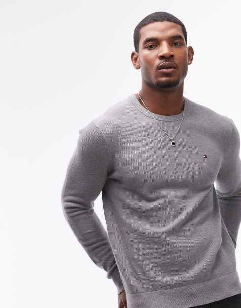 Tommy Hilfiger essential crew neck jumper in grey - view 1