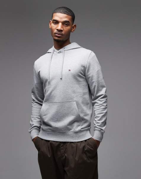 Tommy Hilfiger - Essential - Felpa in spugna grigia con cappuccio - view 1