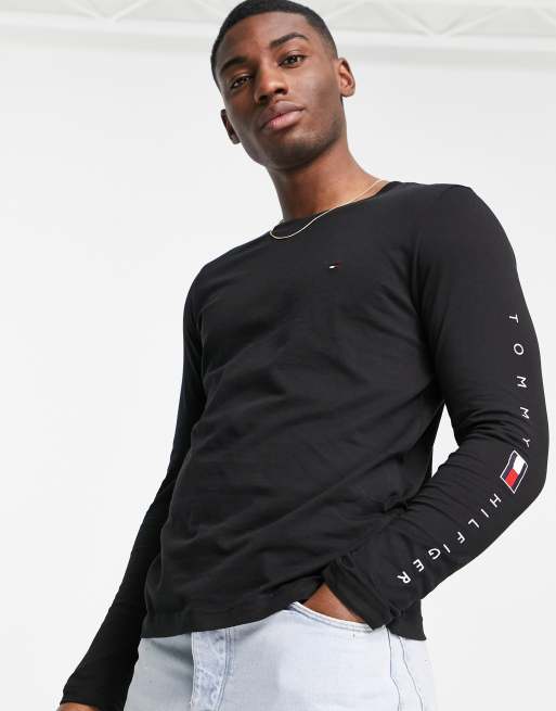 Tommy hilfiger logo long sleeve deals tee