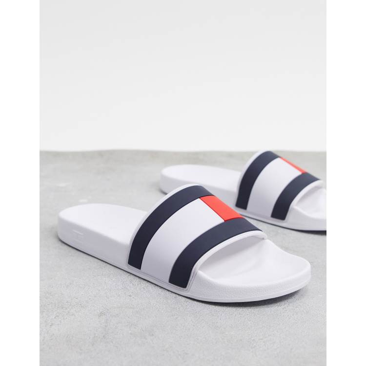 pool in flag Tommy white Hilfiger ASOS slide | essential