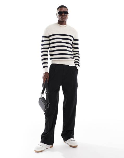 Tommy Hilfiger essential jumper in off white and navy - view 1