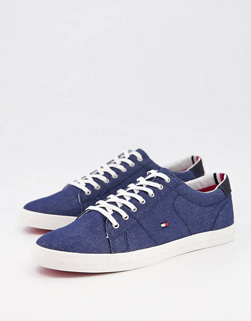 Tommy Hilfiger essential lace up plimsolls in navy | ASOS