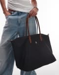 [Tommy Hilfiger] Tommy Hilfiger essential large shoulder bag in black-Red One Size BLACK