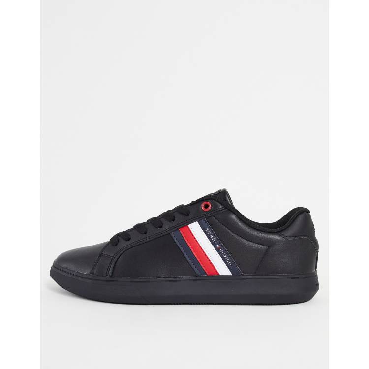 Tommy hilfiger fashion discount th leather cupsole sneaker