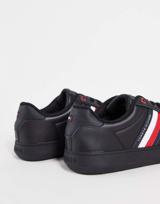 Tommy hilfiger leather store sneaker black