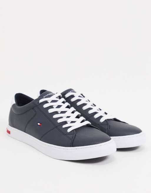 Tommy hilfiger white & deals navy essential flag trainers