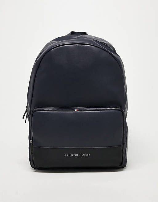 Overview air Performance Tommy Hilfiger Essential logo backpack in blue | ASOS