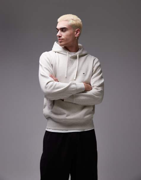 Tommy Hilfiger essential logo hoodie in oat - view 1