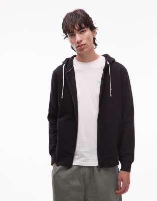 Tommy Hilfiger Tommy Hilfiger essential logo zip through fleece in black