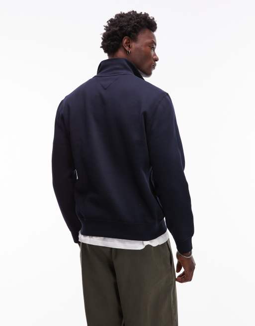 Tommy Hilfiger – Essential – Marinblå fleece med logga och 1/4-lång dragkedja , 3 av 5