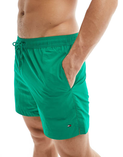 Tommy Hilfiger Essential medium drawstring swim shorts in green