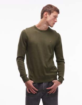 Tommy Hilfiger - Essential - Pull en coton - Vert militaire