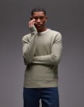 [Tommy Hilfiger] Tommy Hilfiger essential structure jumper in olive marl-Green Chest 42 Heathered Olive