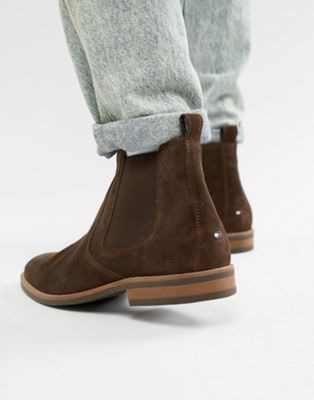 tommy hilfiger suede chelsea boots