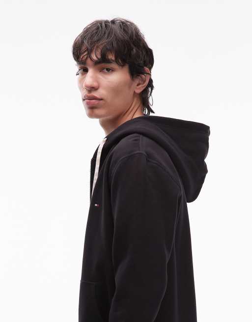 Tommy Hilfiger – Essential – Svart fleecejacka med logga och dragkedja , 4 av 5