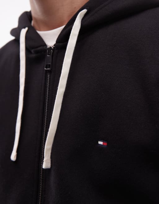 Tommy Hilfiger – Essential – Svart fleecejacka med logga och dragkedja , 5 av 5