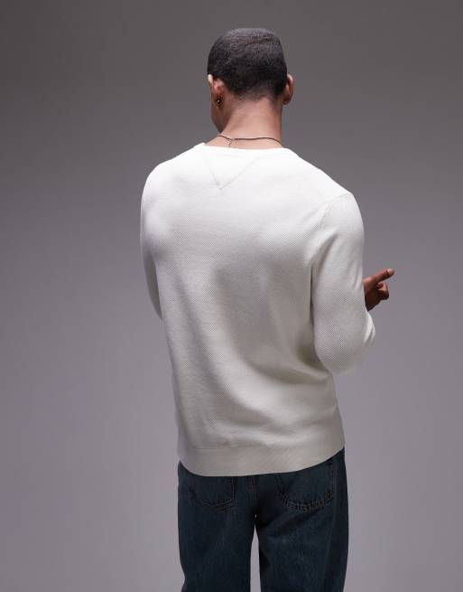 Tommy Hilfiger – Essential – Sweter z okrągłym dekoltem w kolorze złamanej bieli, 4 z 4