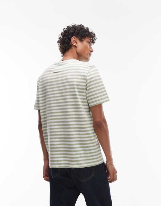 Tommy Hilfiger – Essential – Szałwiowy T-shirt o regularnym kroju w paski, 4 z 4
