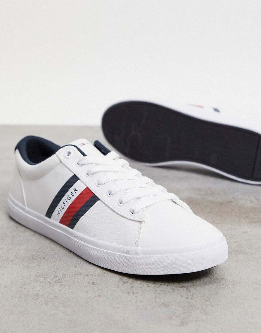 Tommy Hilfiger essential trainer with side stripe in white