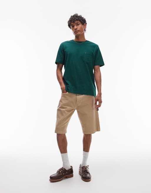 Tommy Hilfiger – Essential – Zielony T-shirt z kieszenią, 2 z 4