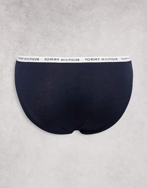 Tommy Hilfiger essentials 3 pack brief in stripe white and desert sky , 2 of 4
