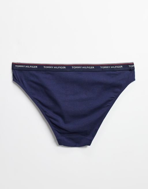 Tommy Hilfiger Essentials 3-pack logo bikini briefs in red, white and navy