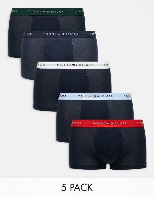 Tommy Hilfiger - Essentials - Confezione da 5 boxer aderenti in cotone multicolore