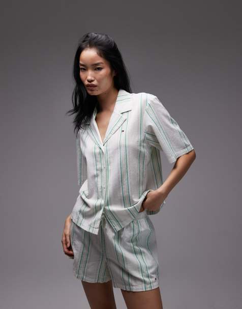 Tommy Hilfiger - Essentials - Ensemble de pyjama à rayures - Vert - view 1