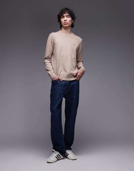 Tommy Hilfiger - Essentials - Gråbrun trøje i strikket bomuld, 2 af 5