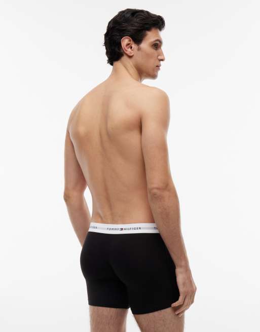 Tommy Hilfiger - Essentials - Lot de 3 boxers en coton avec ceinture griffée blanche - Noir, 4 de 4