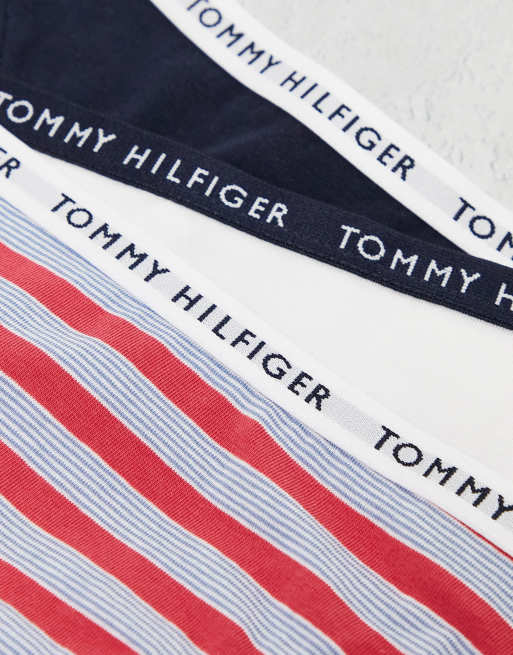 Tommy Hilfiger - Essentials - Lot de 3 culottes - Rayures, blanc et ciel du désert , 4 de 4