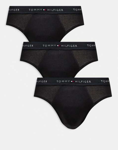 Tommy Hilfiger - Essentials - Lot de 3 slips en coton avec logo - Noir - view 1