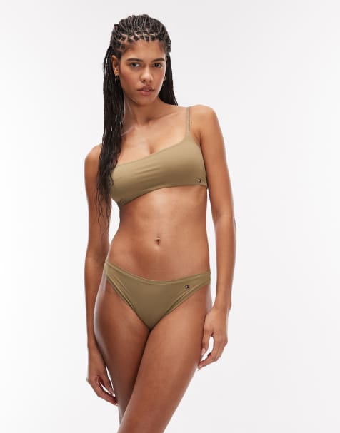 Tommy Hilfiger – Essentials – Mikrofaser-Bikinihose in Khaki - view 1