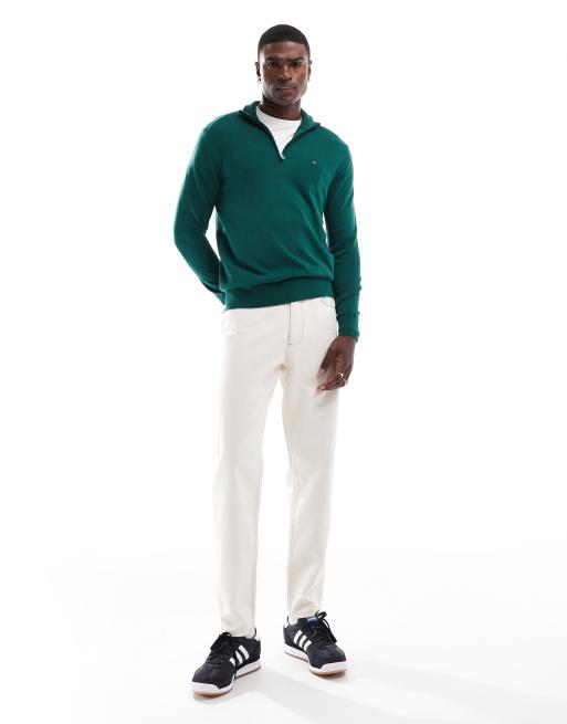 Tommy Hilfiger - Essentials - Strikket trøje med halv lynlås i skovgrøn, 2 af 4