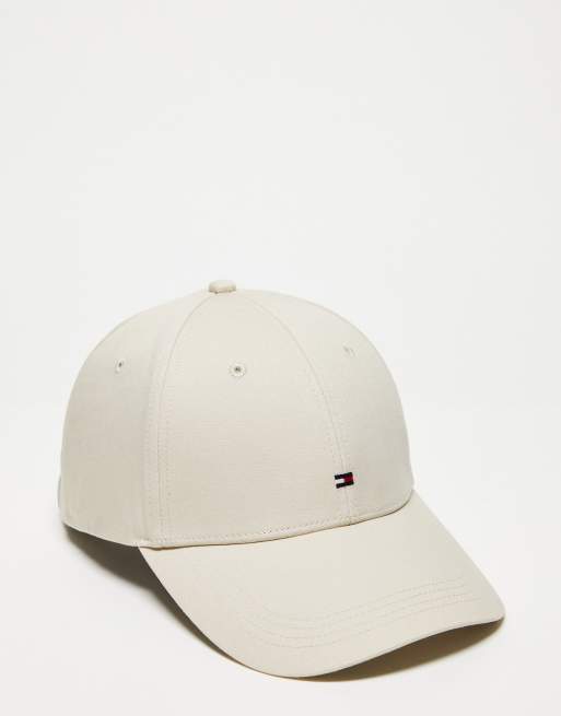 Tommy Hilfiger - Established - Cappellino beige con logo a bandiera