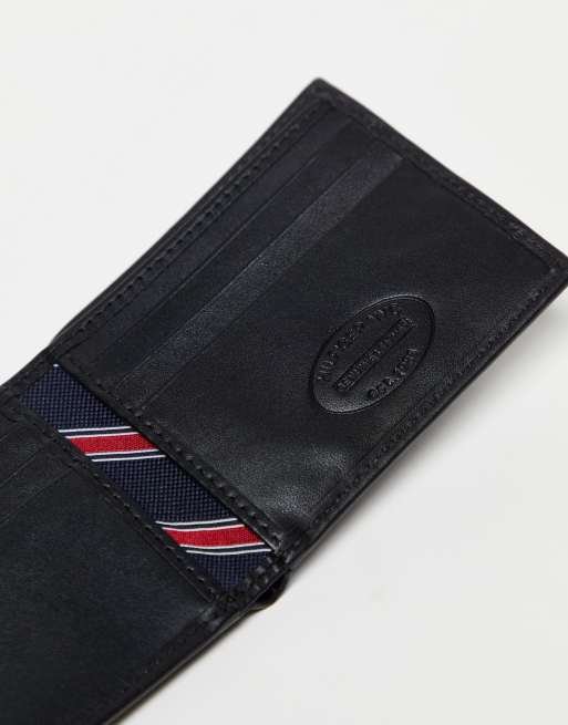 Tommy Hilfiger Eton Kleine Brieftasche aus schwarzem Leder ASOS