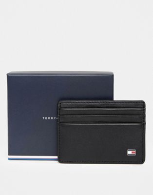 Tommy Hilfiger Eton leather cardholder in black - ASOS Price Checker