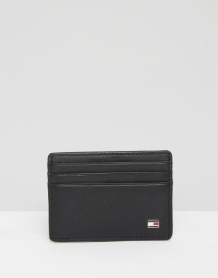 tommy hilfiger eton leather cardholder in black