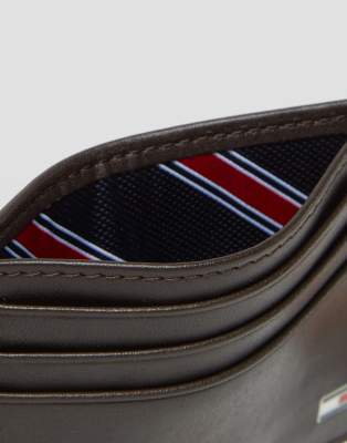 tommy hilfiger eton leather cardholder in black