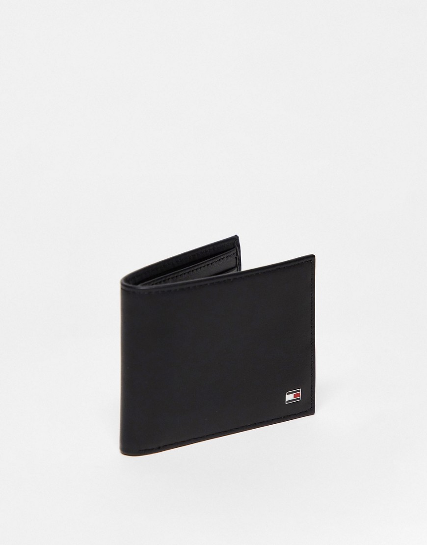 Tommy Hilfiger Eton mini billfold leather wallet in black