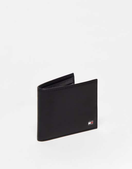  Tommy Hilfiger Eton mini billfold leather wallet in black