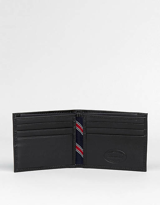 Tommy Hilfiger Eton mini billfold leather wallet in black | ASOS