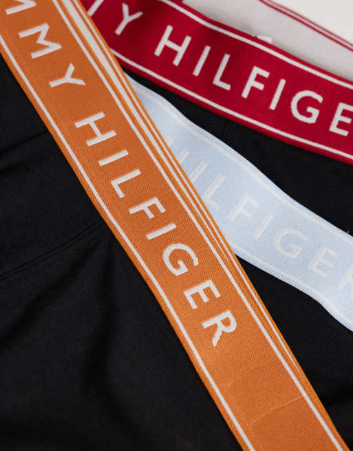 Tommy Hilfiger Everyday essentials 3 pack briefs in black with orange/gray/red waistbands, 2 of 3