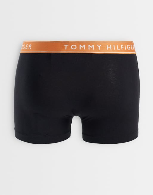 Tommy Hilfiger Everyday essentials 3 pack briefs in black with orange/gray/red waistbands, 3 of 3