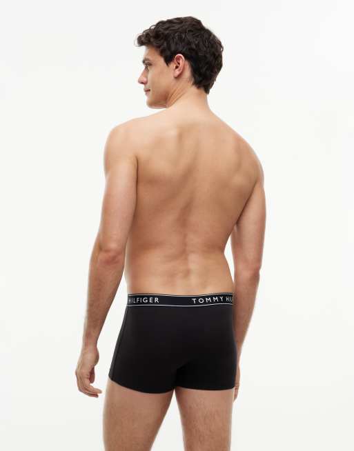 Tommy Hilfiger Everyday Essentials 3-pack trunks in black with blue/black waistbands, 4 of 4