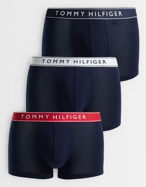 Tommy Hilfiger Everyday essentials confezione da 3 boxer aderenti neri con elastici in vita rossi/grigi/neri - view 1