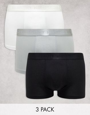 Tommy Hilfiger Everyday Luxe 3 pack trunks in black/white/grey