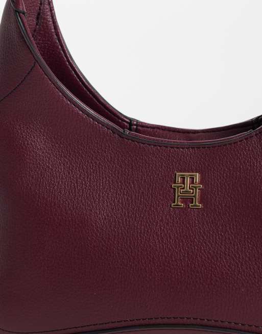 Tommy Hilfiger Everyday mini shoulder bag with cross-body strap in burgundy, 3 of 4