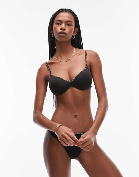 Tommy Hilfiger – Everyday – Push-up-BH aus Baumwolle in Schwarz ohne Bügel - view 1