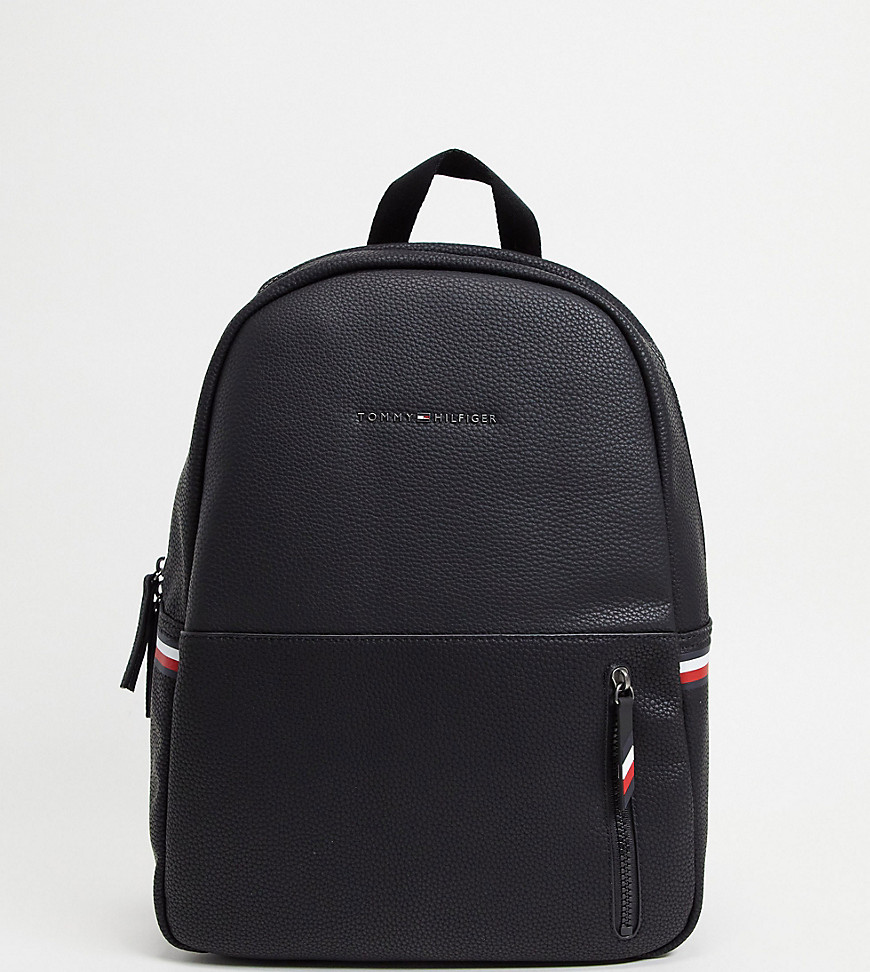 Tommy Hilfiger exclusive to ASOS faux leather backpack in black with logo